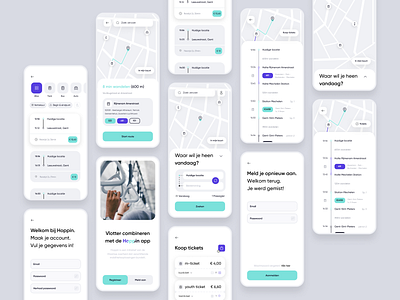 Hoppin transportation app app design navigation transport ui ux