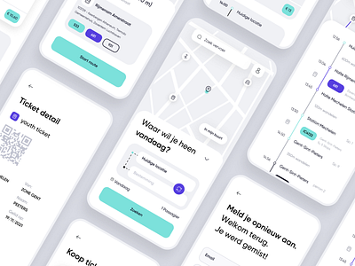 Hoppin app branding design transport ui ux