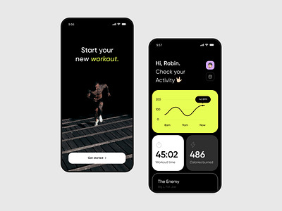 Fitness App app dashboard fitness gym mobile ui workout