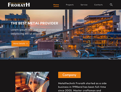 Metal Company Website Landing Page figma landing page metal company website ui ui ux ux design website design