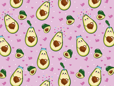 Avocado Unicorns avocado cat graphic design pattern textiles unicorn vector