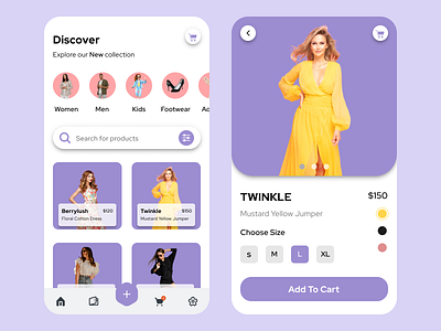 Fashion - eCommerce App add to cart app buy now design e commerce fashion fashion industry figma illustration online online shopping shopping ux