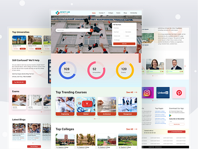 Education - Landing Page branding college design e learning education elearning figma home home page landing page landing screen medical medical college online learning school teaching typography ui university ux