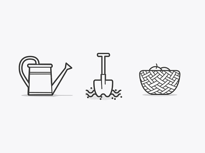 Ground Icons basket flat ground iconos icons illustration shovel terrain vector watering can иконки 图标