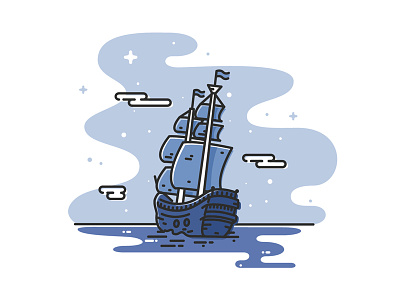 Boat and stars
