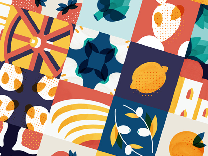 Sicilian Tiles Illustration by Vincenzo Castro on Dribbble