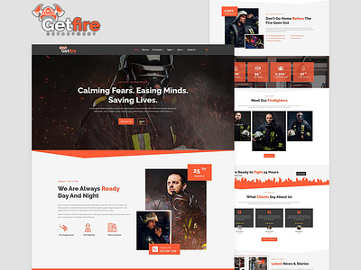 Getfire - Firefighter Department Elementor Template Kit department elementor fire brigade fire department fire station firefighter firefighter department non profit protection rescue safety service ui ux volunteer web design website website design wordpress