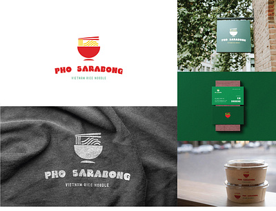Logo for Pho Sarabong (Vietnam Rice Noodle) app art branding design graphic design illustration layout logo menu packaging vector