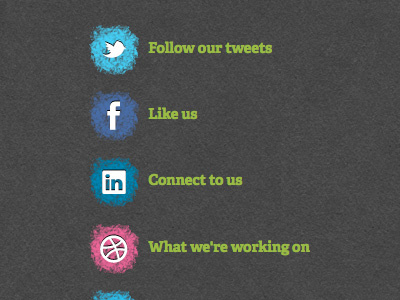 Social Media Icons blue dribbble facebook green icon linkedin pink social media twitter