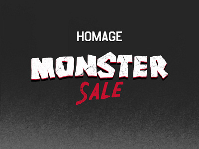 Homage Monster Sale illustration lettering procreate texture typography