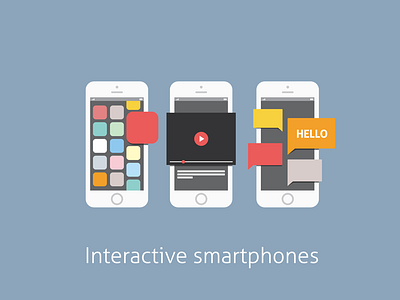 Interactive Smartphone Icons design illustration illustrator interactive iphone mobile phone smartphone ui