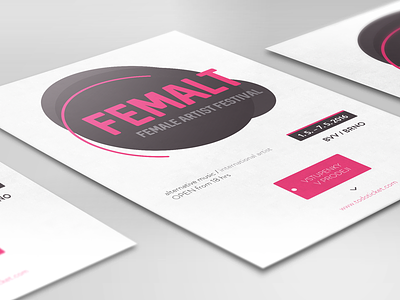 Femalt / Flyer artist brno bvv design female femalt festival flyer leaflet pink poster
