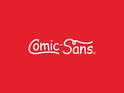 Coca-Cola as Comic Sans Logo coca coca cola cola comic comic sans design logo logotype popular red redesign vector