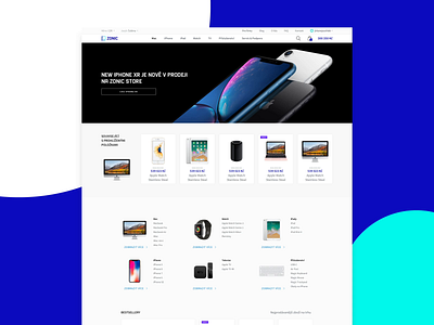 Zonic e-Commerce Website animation apple apple imac blue brand branding clean design iphone logo macbook minimalistic premium products scroll ui ux vector web website