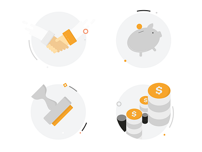 Real Estate Icons brand branding clean design flat graphic hand handshake icon illustration mark money pig set stamp symbol vector