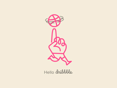 Hi Dribbble first shot hand identity invitation logo minimal symbol thanks