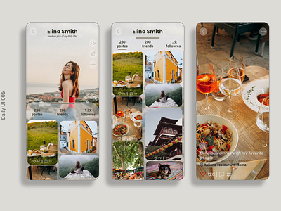 Daily UI - 006 User profile app design profile ui user ux