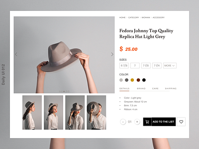 Daily UI #012  E-commerce Shope (single item)