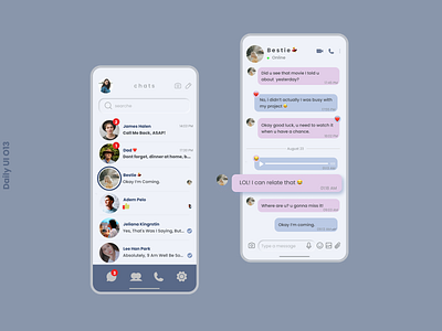 Daily UI 013 - Direct Messaging app dailyui design message ui ux