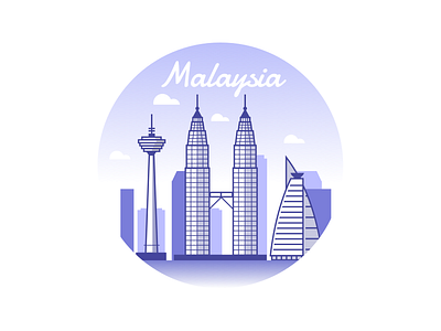 Malaysia Iconic Building building iconic illustration kl tower klcc kuala lumpur landmark malaysia petronas sketch telekom malaysia vector