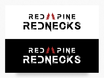 Red Pine Rednecks Final dirtbike identity logo mark simple trees
