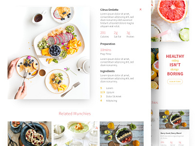 Munchin' design food landing minimalistic page simple ui web