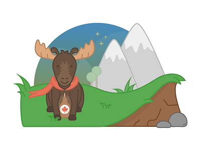 Meet, Elliot! animal avatar canadian flat illustration moose simple