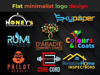 flat Minimalist Logo Design brand logo business logo car logo eye catching logo fish logo flat minimalist logo design food logo gym logo home logo hospital logo logo design logo maker logos marketing logo mountain logo movie logo real estate logo travel logo