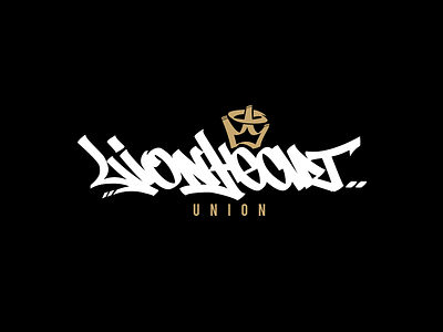 Lionheart Union Logo apparel black brand calligraphy clothing crown design gold graffiti logo logotype motivation tagging tattoo white