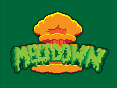 Meltdown colour custom design highlights illustration logo logotype nuclear shadows test type work