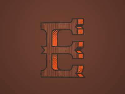 E grain half letter lettering tone typography wood