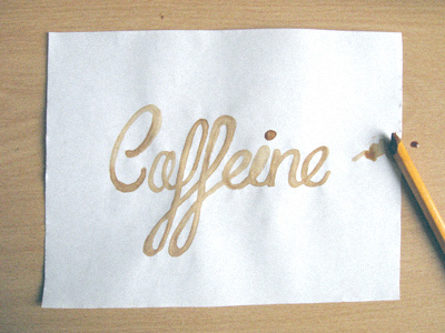 Caffeine coffee hand drawn lettering paper photo sketch typography