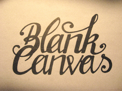 Blank Canvas hand. drawn ink lettering logotype pen sketch type typography