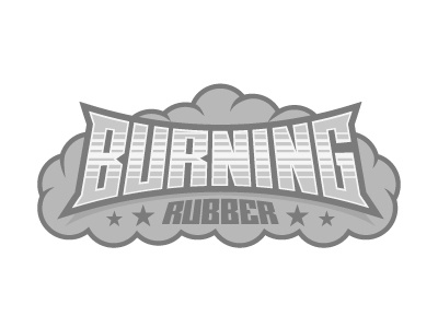Burning Rubber car digital experiment lettering race typography vector