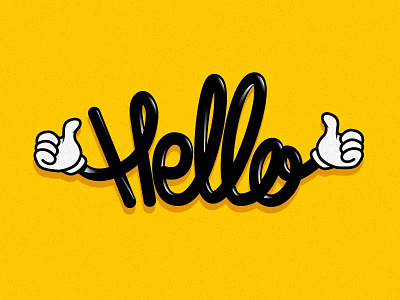 Hello hands hello highlights illustration lettering typography