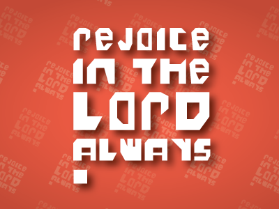 Rejoice bible god lord red typography
