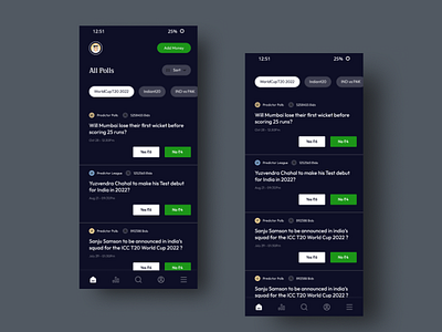 Pred - Dark UI app ballebaazi design investment mobile pred predictor probo ui uiux