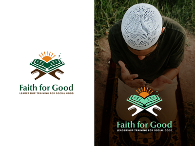 Faith for Good logo aesthetic brand branding design illustration logo logodesign prayer social socialgood vector