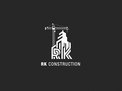 RK Construction Logo aesthetic brand branding construction design housing logo logodesign minimal renovation vector