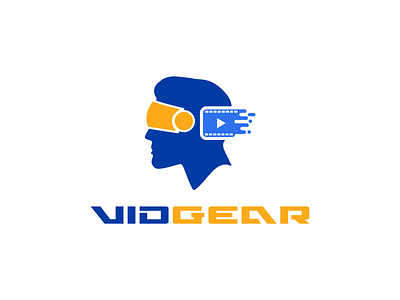 Vid Gear Logo aesthetic brand branding design futuristic logo logo logodesign minimal sci-fi tech logo technology virtual reality vr logo