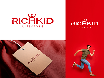 RichKid Lifestyle Logo accessories aesthetic apparel logo brand branding cloth logo clothing design dress fashion fashion logo fashionable logo jeans logo logo logodesign menz minimal shoes trend trendy