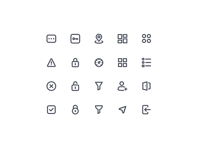Essential Icons V02 add cancel dashboard error exit filter icon icon design icon set iconography icons location lock navigation password sorting success ui