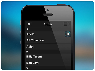 Music Player Artist Menu