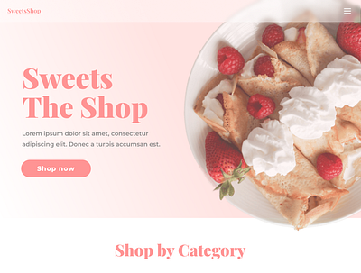 SweetsShop - Homepage branding brunch cake cupcake cute design dessert ecommerce feminine food girly landing page pastels pink restaurant sweet ui ux design web design website