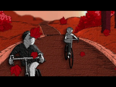 Biking Scene animation hand drawn