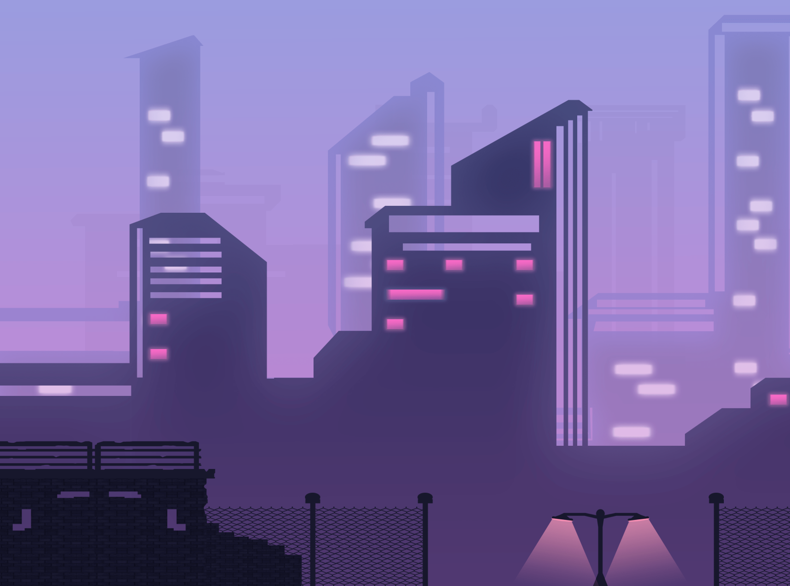 NIGHT CITY IN THE FOG (ArtLeonStyle) by LeoN QW on Dribbble