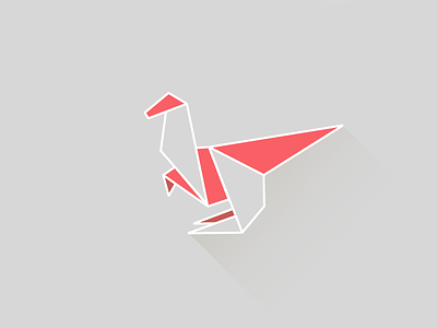 Dinosaur color dinosaur flat grey illustration origami red