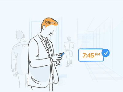 User Retention blue illustration liquid mobile orange push notification retention