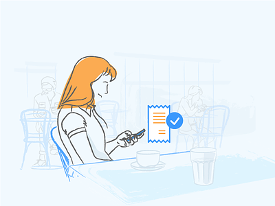 User base growth automation blue illustration in-app message liquid mobile orange