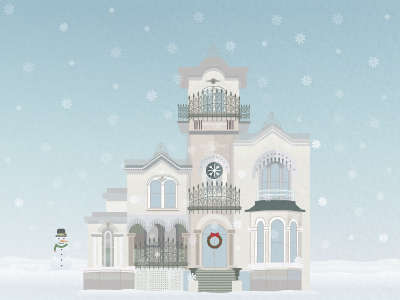 Winter Dollhouse house snow snowflakes snowman victorianhouse winter
